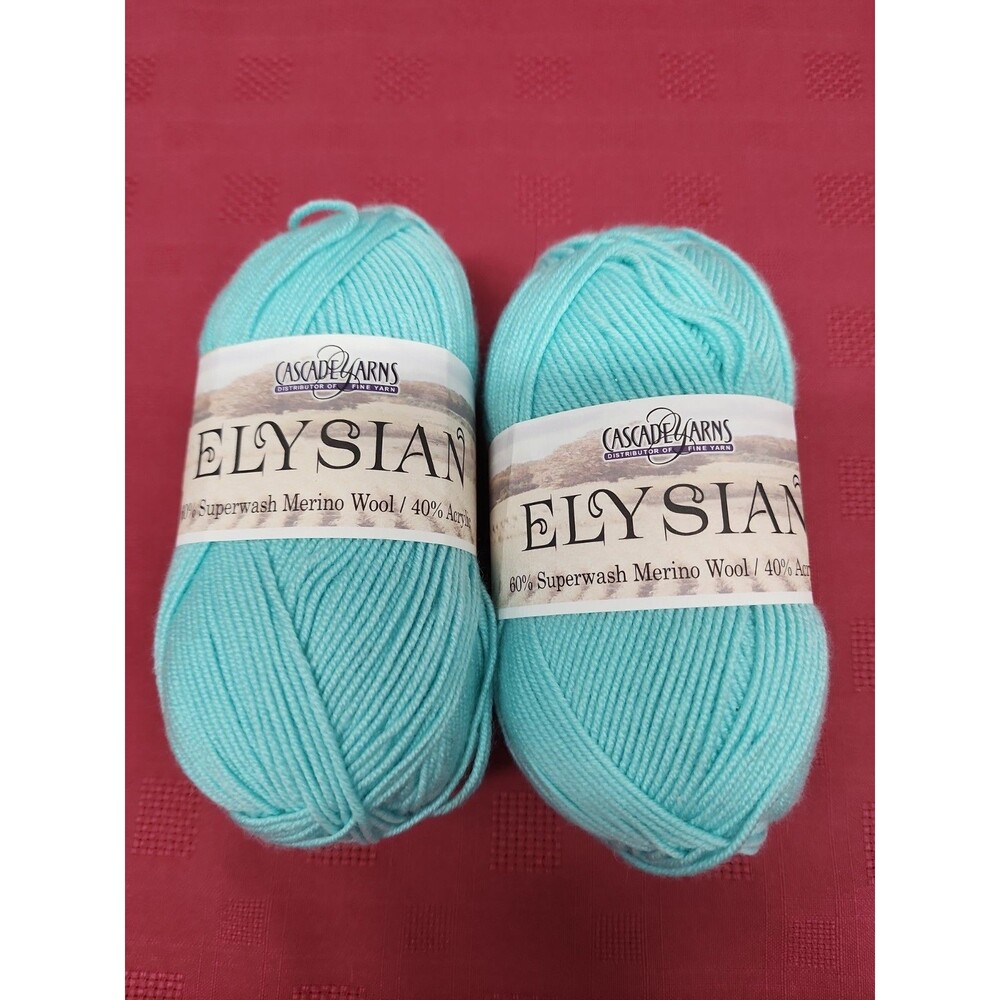 Cascade Yarns Elysian Merino Wool Blend#17 ArubaBlue Discontinued Color Lot Of 2